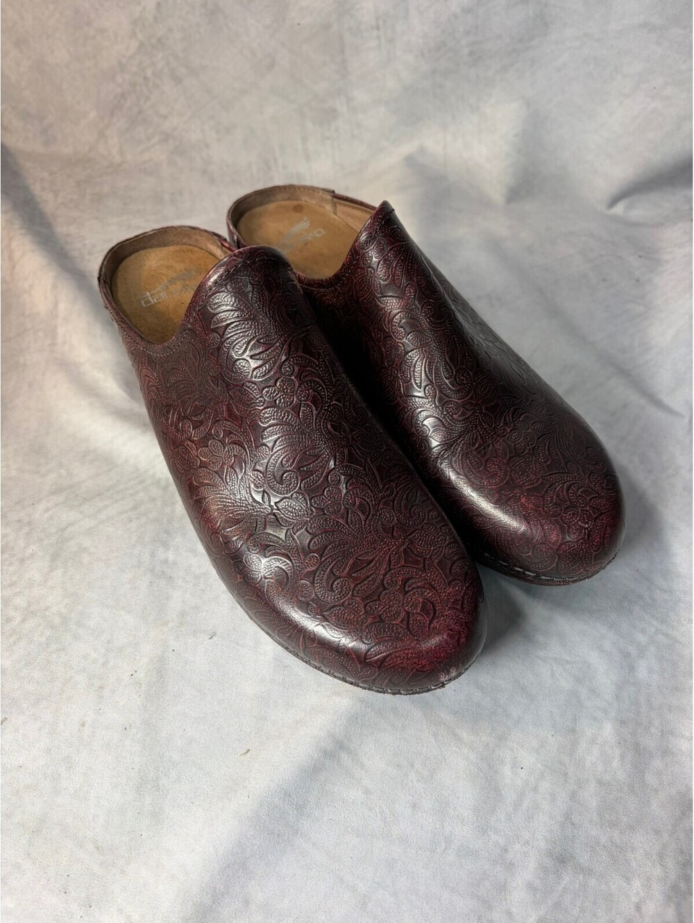 Dansko Berry Tooled Leather Professional Mule Clogs Women's EU 41 US 10.5-11